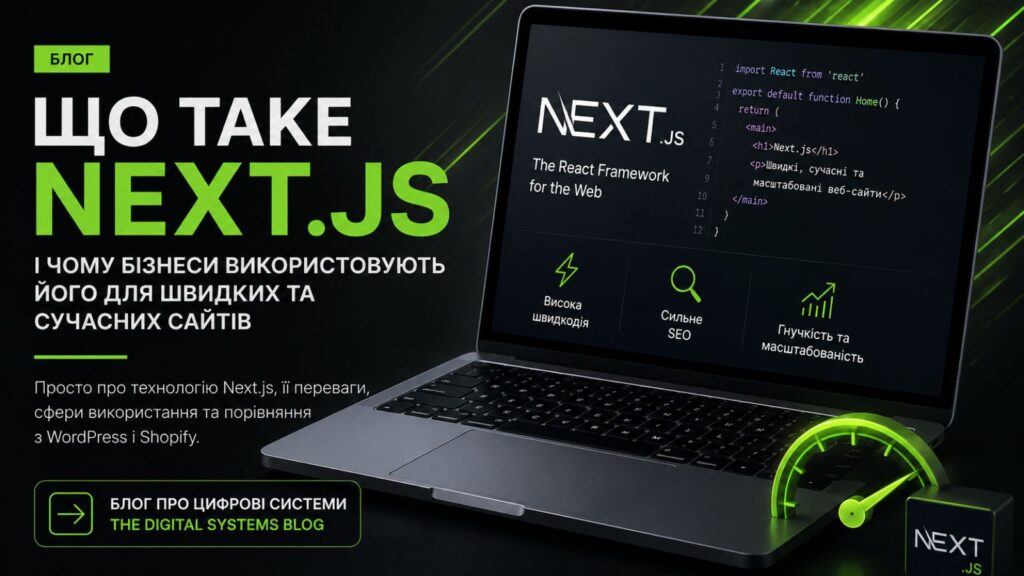 Що таке Next.js і чому бізнес використовує його для швидких сучасних сайтів learn what next.js is, why modern businesses use it, and when it makes sense to choose next.js instead of wordpress, shopify, or a basic website builder